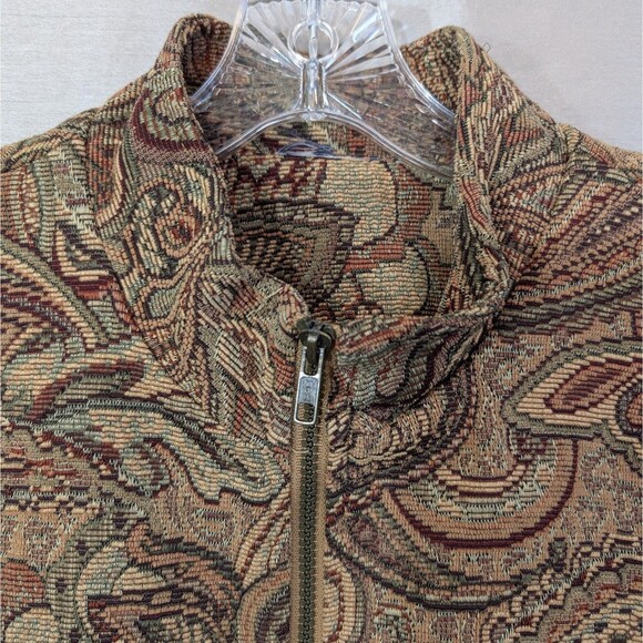 Vintage Tapestry Vest Brown Floral Paisley White Stag - Tagless /See Photos - XL - Picture 11 of 16